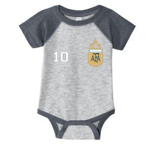 Number 10 Argentina Soccer Jersey Argentinian Football 3 Star Logo Infant Baby Jersey Bodysuit