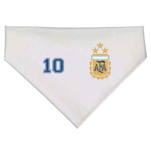 Number 10 Argentina Soccer Jersey Argentinian Football 3 Star Logo USA-Made Doggie Bandana