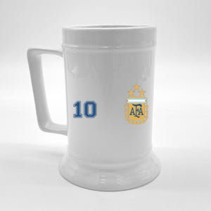 Number 10 Argentina Soccer Jersey Argentinian Football 3 Star Logo Beer Stein