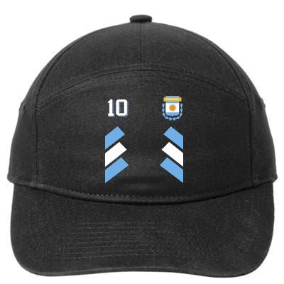 Number 10 Argentina Soccer Jersey Argentinian Football 7-Panel Snapback Hat