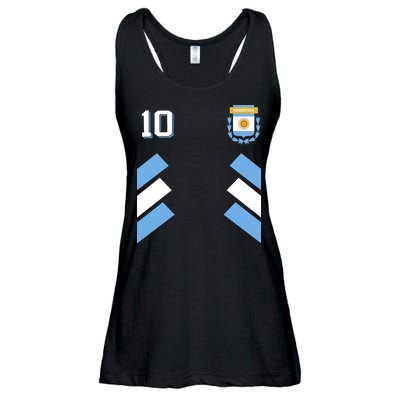 Number 10 Argentina Soccer Jersey Argentinian Football Ladies Essential Flowy Tank