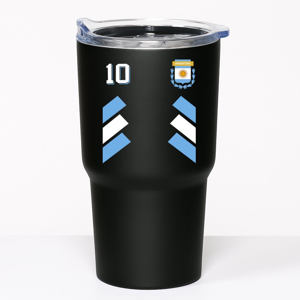 Number 10 Argentina Soccer Jersey Argentinian Football Tumbler