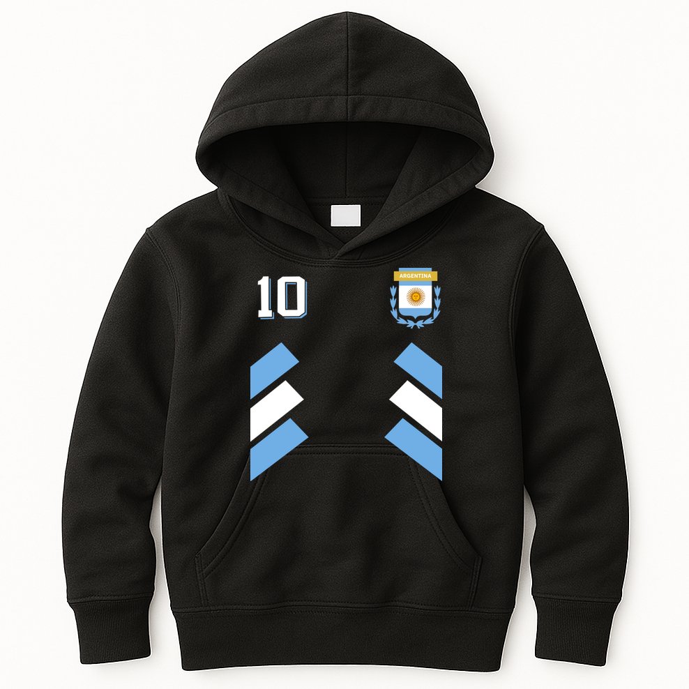 Number 10 Argentina Soccer Jersey Argentinian Football Kids Hoodie