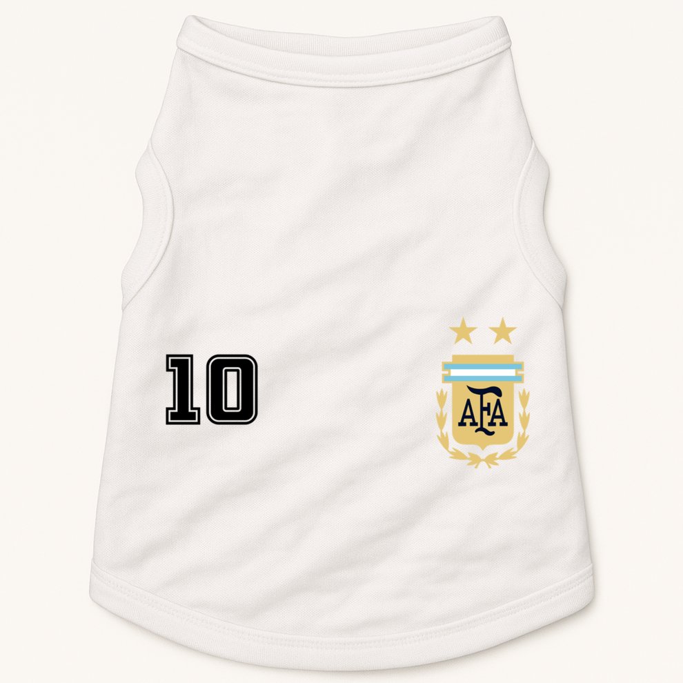 Number 10 Argentina Soccer Jersey Argentinian Football Doggie Tank