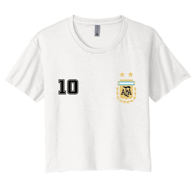 Number 10 Argentina Soccer Jersey Argentinian Football Crop Top