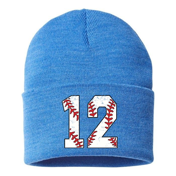 Number #13 Baseball 13 Jersey Number Baseball Lover Gift Sustainable Knit Beanie