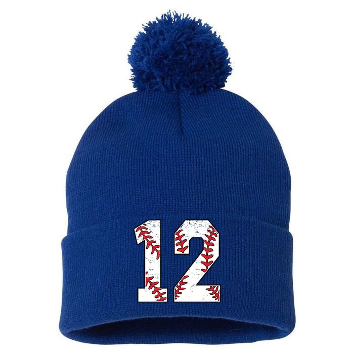 Number #13 Baseball 13 Jersey Number Baseball Lover Gift Pom Pom 12in Knit Beanie