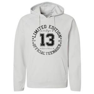 Nager 13th Birthday 13 Year Old Gifts Performance Fleece Hoodie