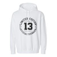 Nager 13th Birthday 13 Year Old Gifts Garment-Dyed Fleece Hoodie