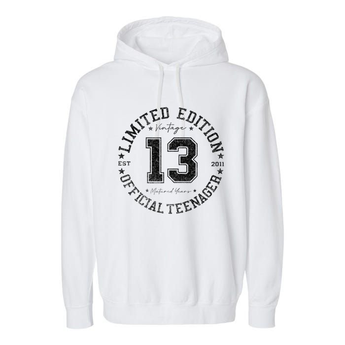 Nager 13th Birthday 13 Year Old Gifts Garment-Dyed Fleece Hoodie