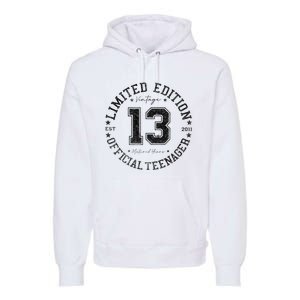 Nager 13th Birthday 13 Year Old Gifts Premium Hoodie