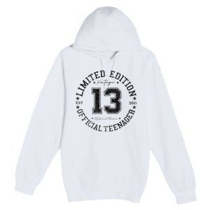 Nager 13th Birthday 13 Year Old Gifts Premium Pullover Hoodie