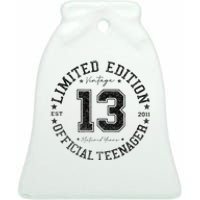 Nager 13th Birthday 13 Year Old Gifts Ceramic Bell Ornament