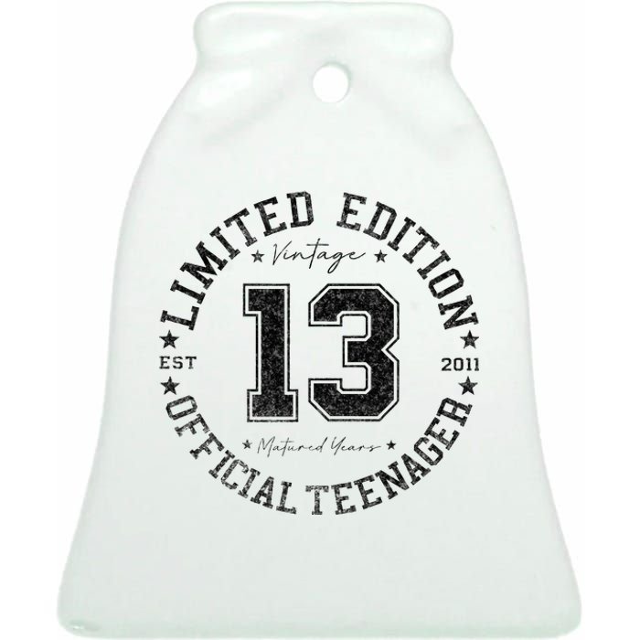 Nager 13th Birthday 13 Year Old Gifts Ceramic Bell Ornament