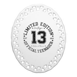 Nager 13th Birthday 13 Year Old Gifts Ceramic Oval Ornament