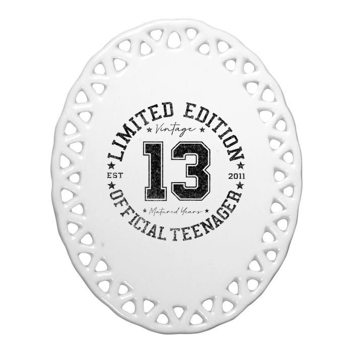 Nager 13th Birthday 13 Year Old Gifts Ceramic Oval Ornament