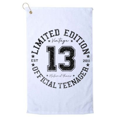 Nager 13th Birthday 13 Year Old Gifts Platinum Collection Golf Towel