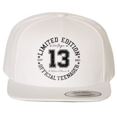 Nager 13th Birthday 13 Year Old Gifts Wool Snapback Cap