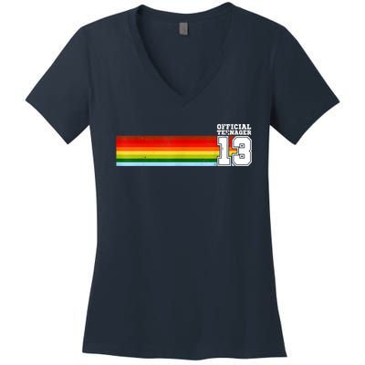 Nager 13th Birthday Gift 13 Year Old Boys Girls Women's V-Neck T-Shirt