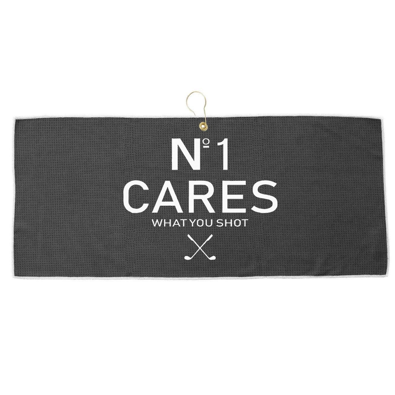 No 1 Cares What You Shot Large Microfiber Waffle Golf Towel