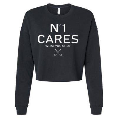 No 1 Cares What You Shot Cropped Pullover Crew