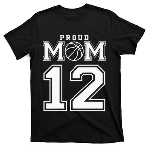 Number 12 Custom Proud Basketball Mom Personalized For Women T-Shirt