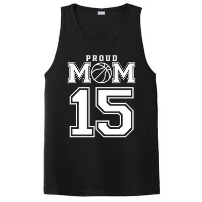 Number 15 Custom Proud Basketball Mom Personalized Meaningful Gift PosiCharge Competitor Tank