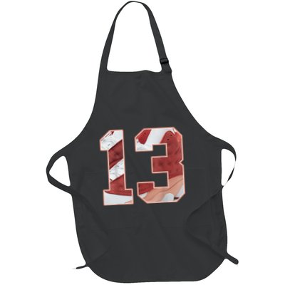 Number 13 Dune Red 13s Matching Full-Length Apron With Pockets