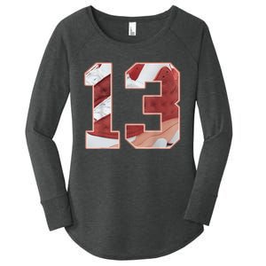 Number 13 Dune Red 13s Matching Women's Perfect Tri Tunic Long Sleeve Shirt