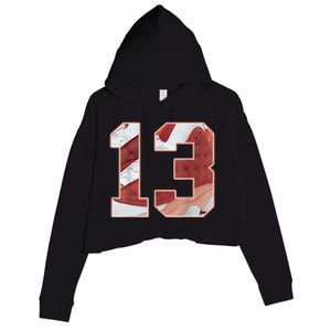 Number 13 Dune Red 13s Matching Crop Fleece Hoodie