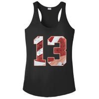 Number 13 Dune Red 13s Matching Ladies PosiCharge Competitor Racerback Tank