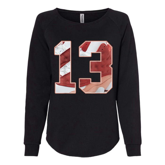 Number 13 Dune Red 13s Matching Womens California Wash Sweatshirt