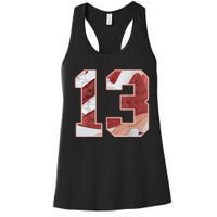 Number 13 Dune Red 13s Matching Women's Racerback Tank