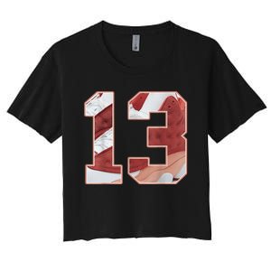 Number 13 Dune Red 13s Matching Women's Crop Top Tee