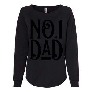 No 1 Dad Funny Dad Gift Womens California Wash Sweatshirt