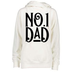 No 1 Dad Funny Dad Gift Womens Funnel Neck Pullover Hood