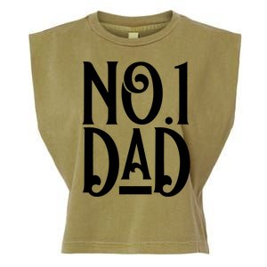 No 1 Dad Funny Dad Gift Garment-Dyed Women's Muscle Tee