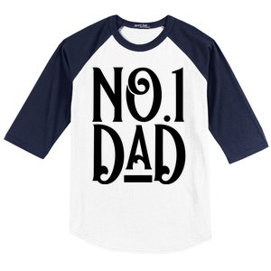 No 1 Dad Funny Dad Gift Baseball Sleeve Shirt