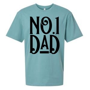 No 1 Dad Funny Dad Gift Sueded Cloud Jersey T-Shirt