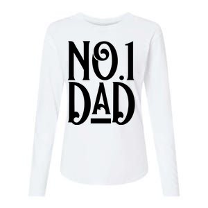 No 1 Dad Funny Dad Gift Womens Cotton Relaxed Long Sleeve T-Shirt