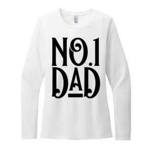 No 1 Dad Funny Dad Gift Womens CVC Long Sleeve Shirt