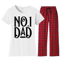 No 1 Dad Funny Dad Gift Women's Flannel Pajama Set