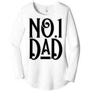 No 1 Dad Funny Dad Gift Women's Perfect Tri Tunic Long Sleeve Shirt