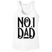 No 1 Dad Funny Dad Gift Ladies PosiCharge Competitor Racerback Tank