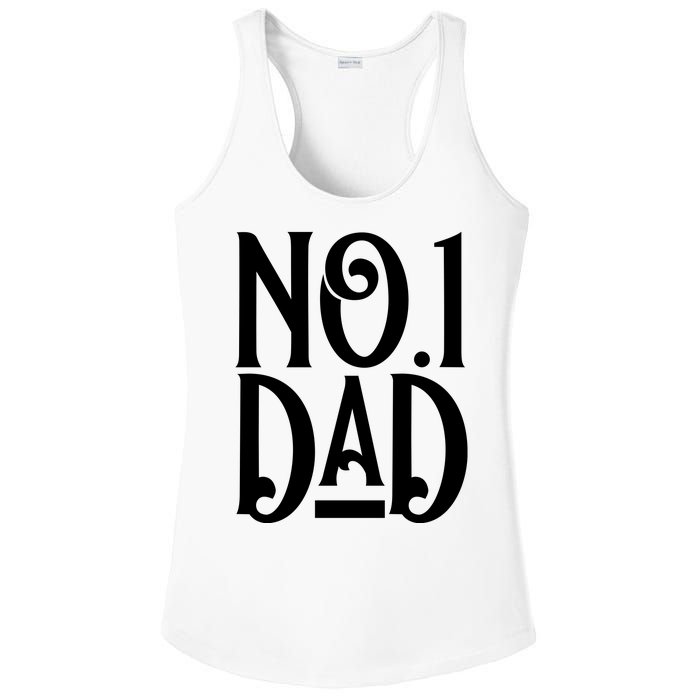 No 1 Dad Funny Dad Gift Ladies PosiCharge Competitor Racerback Tank