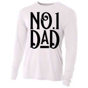 No 1 Dad Funny Dad Gift Cooling Performance Long Sleeve Crew