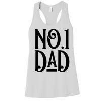 No 1 Dad Funny Dad Gift Women's Racerback Tank