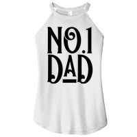 No 1 Dad Funny Dad Gift Women's Perfect Tri Rocker Tank