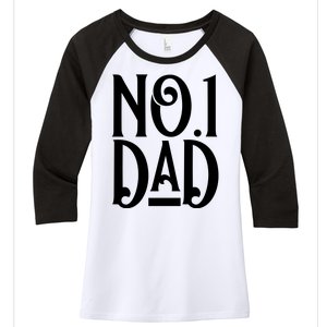 No 1 Dad Funny Dad Gift Women's Tri-Blend 3/4-Sleeve Raglan Shirt