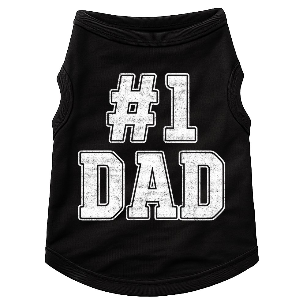 Number 1 Dad Number One Dad Fathers Day Outfit For Daddy Gift Doggie Tank
